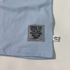 تي شيرت راجلان باللون الأزرق الداكن والأزرق السماوي