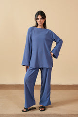 Blue Texture Turkish Co-Ord Set