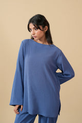 Blue Texture Turkish Co-Ord Set